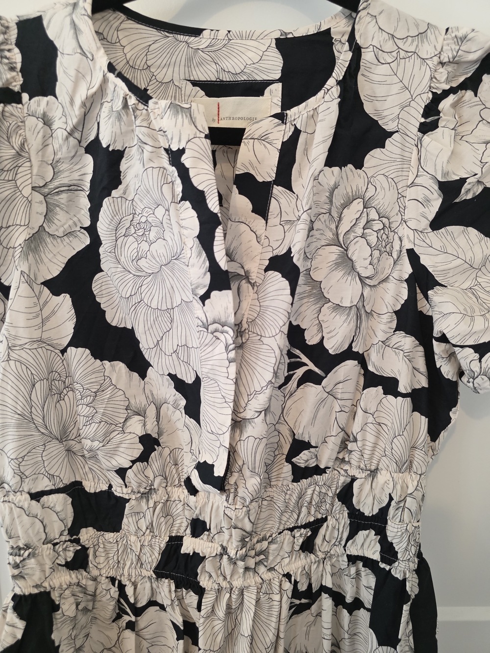 Anthropologie Black & White Floral Maxi Dress - Picture 4 of 6